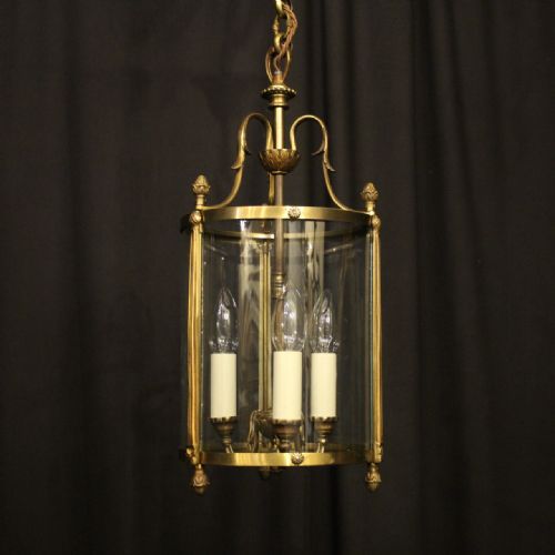 French Gilded Convex Antique Hall Lantern
