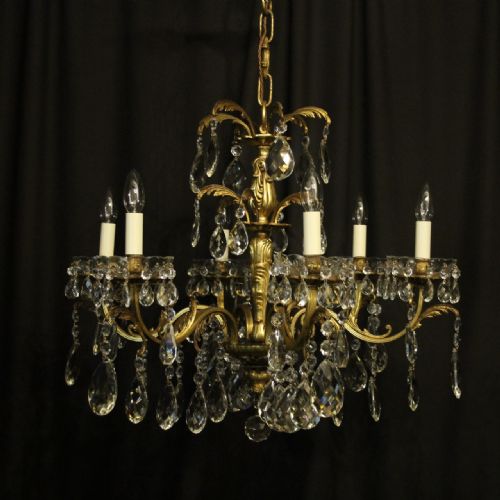 Italian Gilt Bronze 8 Light Antique Chandelier