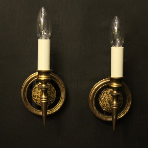 French Pair of Gilded Antique Wall Lights
