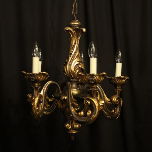 Florentine Giltwood Rococo 19th Century Antique Chandelier