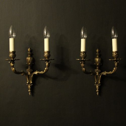 French Gilded Twin Arm Antique Wall Lights