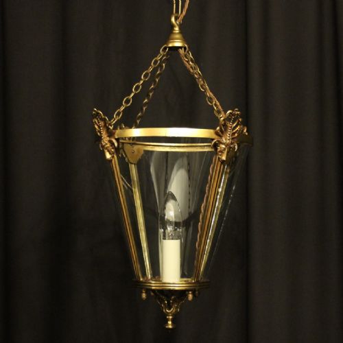 English Gilded Bronze Hall Antique Lantern