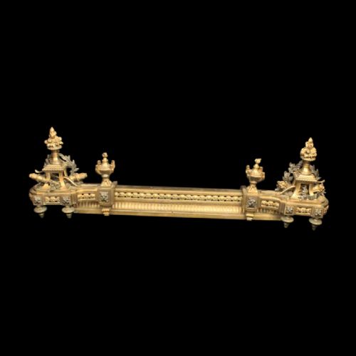 French Gilded Bronze Extendable Antique Fire Fender