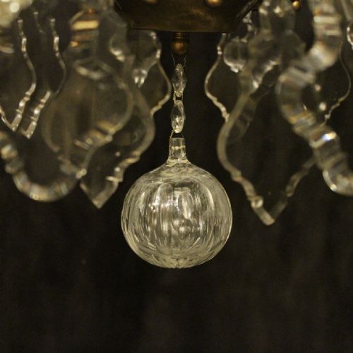 FRENCH LARGE GILDED CRYSTAL 8 LIGHT ANTIQUE CHANDELIER - ADDITIONAL PHOTO 8