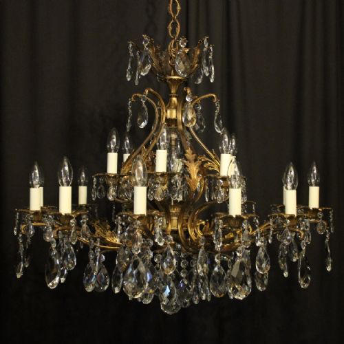 Italian Gilded 19 Light Antique Chandelier