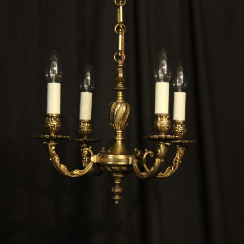 French Gilded 4 Light Antique Chandelier