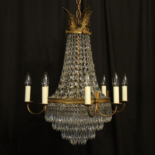 French Gilded 12 Light Tent Antique Chandelier
