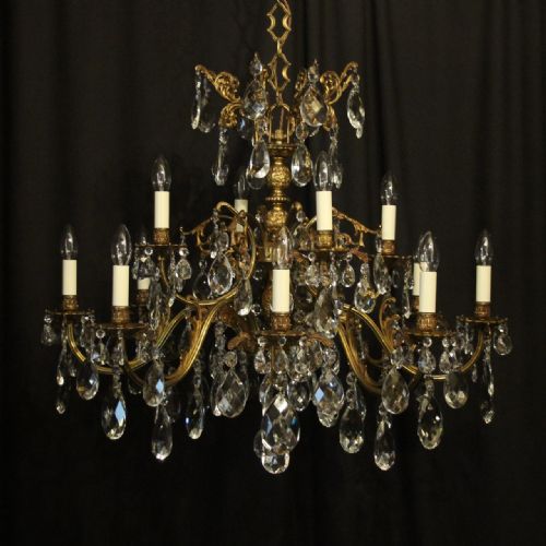 Italian Gilded Bronze 12 Light Antique Chandelier