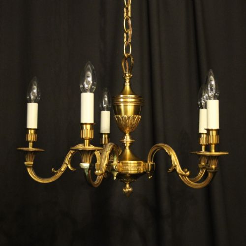 French Gilded Bronze 5 Light Chandelier
