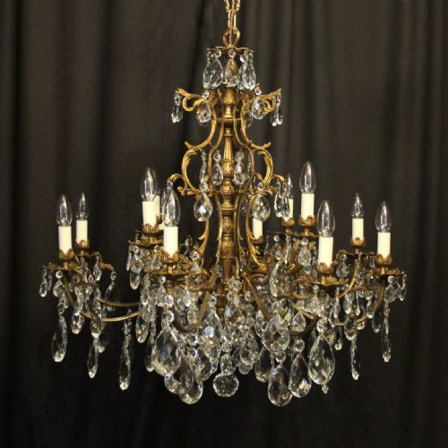 Italian Gilded Bronze 12 Light Antique Chandelier
