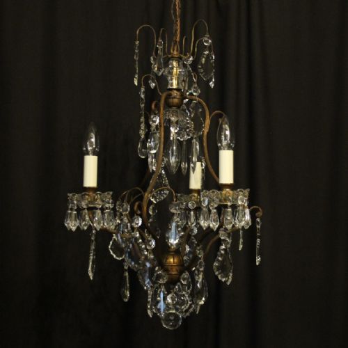 French Gilded Birdcage Antique Chandelier