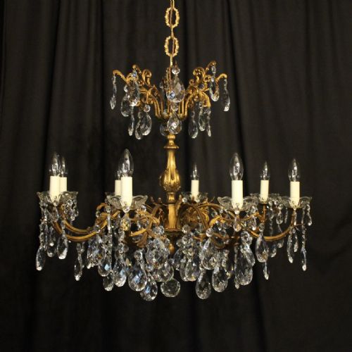 Italian Gilded Bronze 8 Light Antique Chandelier