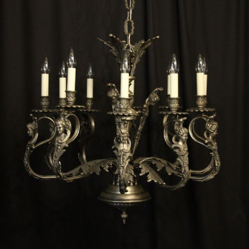 Italian Silver Gilded 10 Light Chandelier
