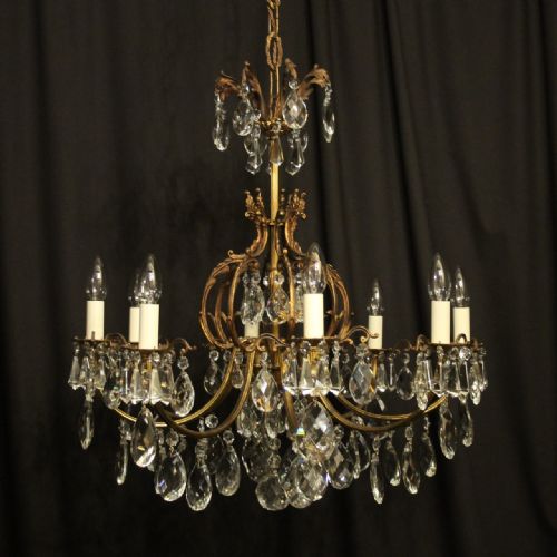 Italian Gilded Bronze 8 Light Antique Chandelier