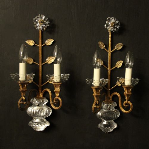 French Pair of 'Maison Baques' Wall Lights