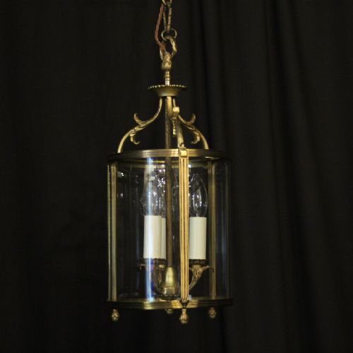 French Gilded Convex Antique Hall Lantern
