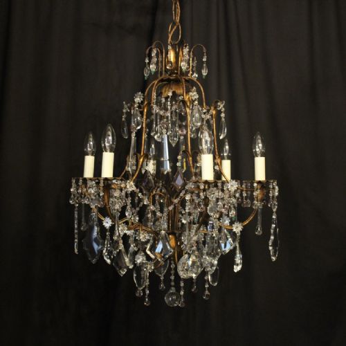 Italian Florentine Gilded 6 Light Antique Chandelier