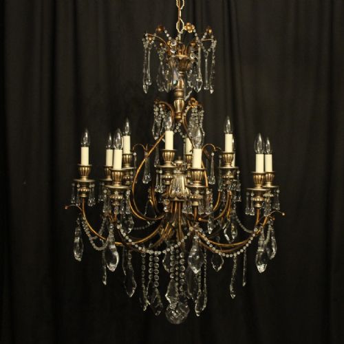 Italian Florentine 12 Light Polychrome Chandelier
