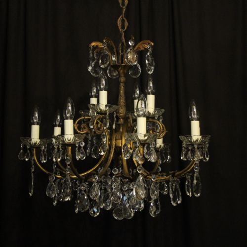 Italian Gilded 12 Light Antique Chandelier