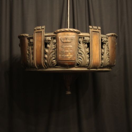 English Large Copper 8 Light Antique Uplighter