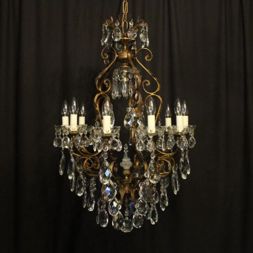 Italian Gilded Bird Cage Antique Chandelier