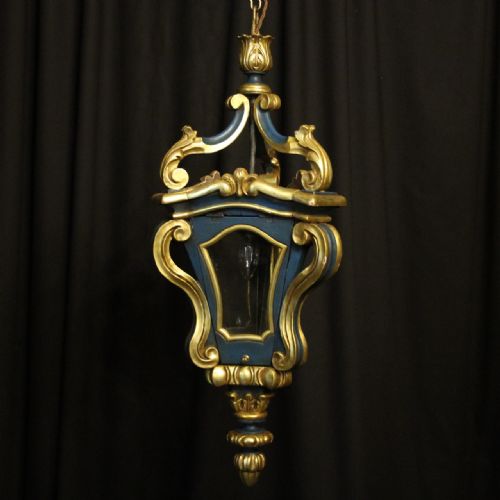 Italian Giltwood Single Light Antique Lantern