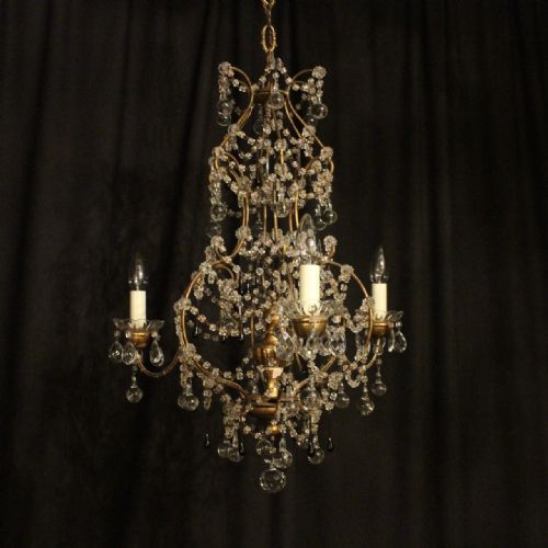 Italian Florentine Triple Light Antique Chandelier