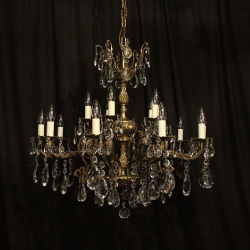 Italian Gilded 15 Light Antique Chandelier