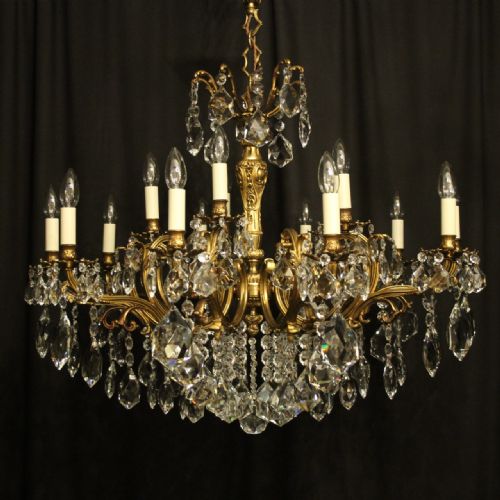 Italian Gilded 15 Light Antique Chandelier