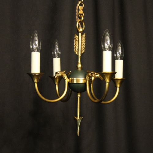 French Gilded Empire 4 Light Antique Chandelier