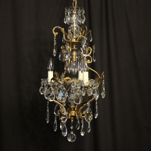 French Gilded Birdcage Antique Chandelier