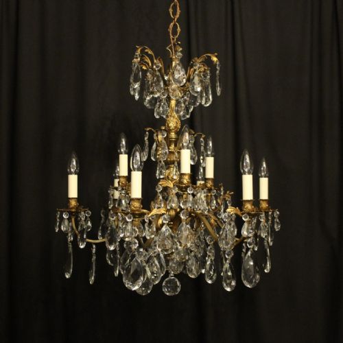 Italian Gilded Bronze 12 Light Antique Chandelier