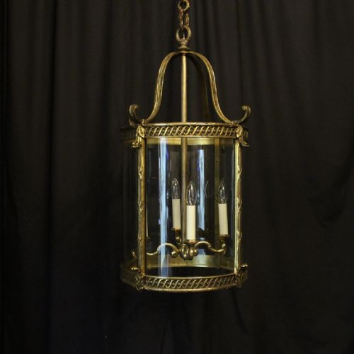 French 19th C Bronze Convex Four Light Antique Lantern