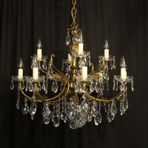 Italian Gilded 12 Light Antique Chandelier