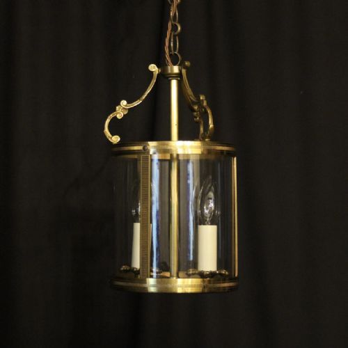 French Gilded Twin Light Convex Antique Lantern