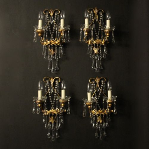 Florentine Set of 4 Gilt Twin Arm Wall Lights