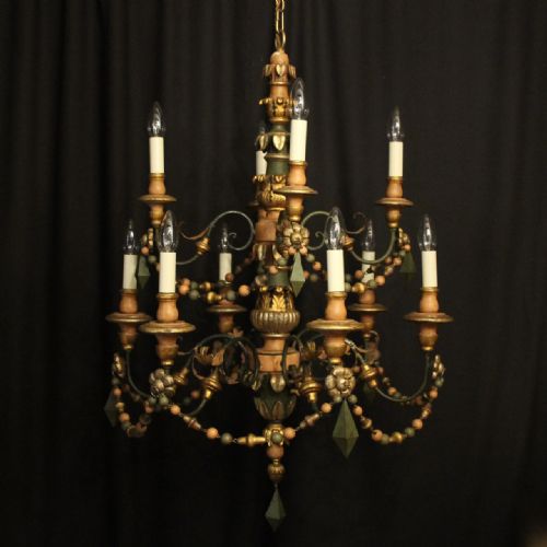 Florentine 10 Light Polychrome Double Tiered Chandelier
