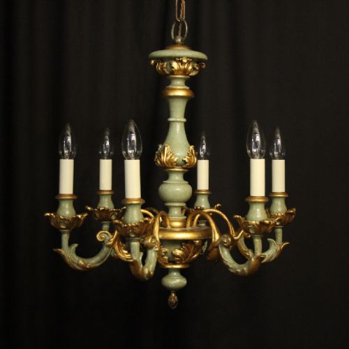 Florentine 6 Light Polychrome Wooden Chandelier
