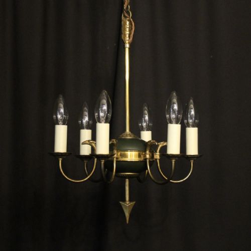French Gilded Empire 6 Light Chandelier