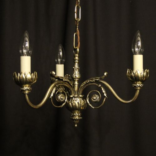 French Art Nouveau Triple Light Antique Chandelier