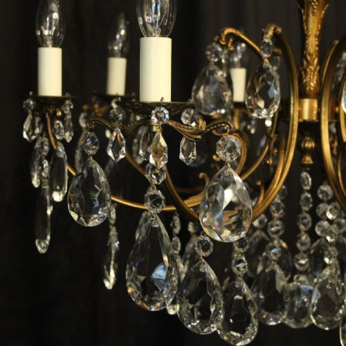 ITALIAN GILDED 8 LIGHT ANTIQUE CHANDELIER - ADDITIONAL PHOTO 1