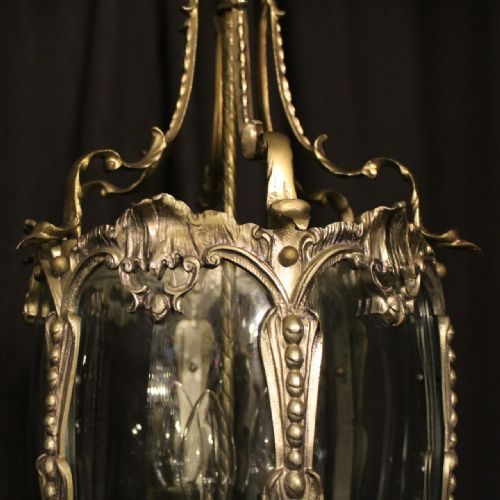 FRENCH PAIR OF SILVER GILDED BRONZE ANTIQUE LANTERNS - ADDITIONAL PHOTO 2