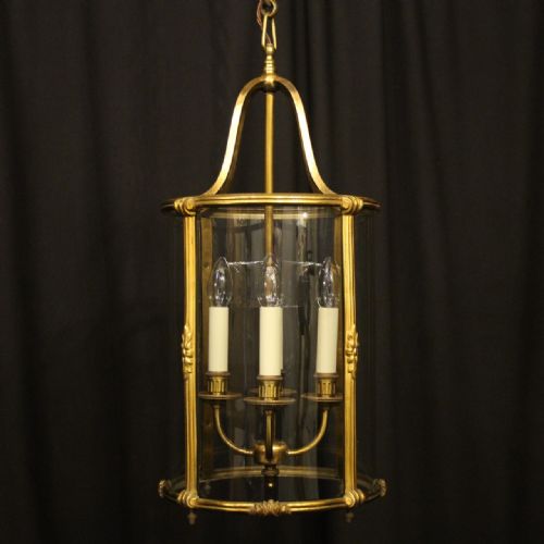 French Gilded Bronze Four Light Antique Lantern