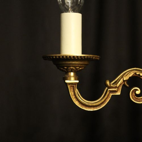 FRENCH TRIPLE LIGHT GILDED ANTIQUE CHANDELIER - ADDITIONAL PHOTO 5