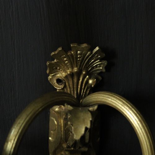 FRENCH GILDED BRONZE TWIN ARM WALL SCONCES - ADDITIONAL PHOTO 8