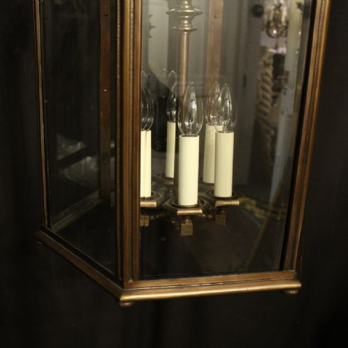 FRENCH LARGE BRONZE SIX LIGHT ANTIQUE HALL LANTERN - ADDITIONAL PHOTO 7