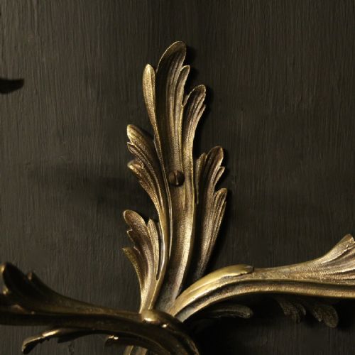 FRENCH SET OF 4 GILDED TWIN ARM WALL LIGHTS - ADDITIONAL PHOTO 2