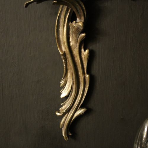 FRENCH SET OF 4 GILDED TWIN ARM WALL LIGHTS - ADDITIONAL PHOTO 6