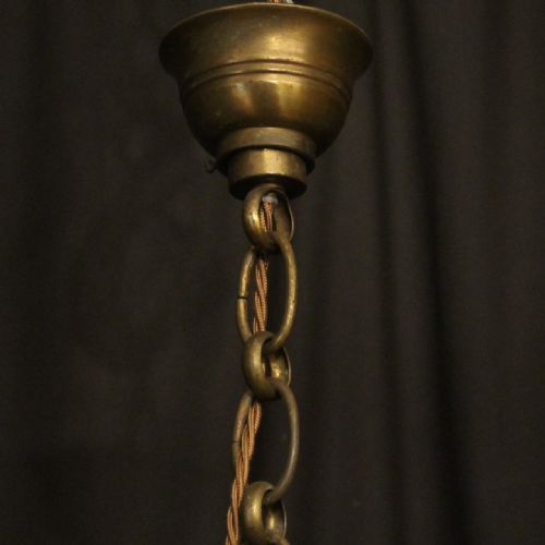 FRENCH GILDED TRIPLE LIGHT CONVEX ANTIQUE LANTERN - ADDITIONAL PHOTO 9