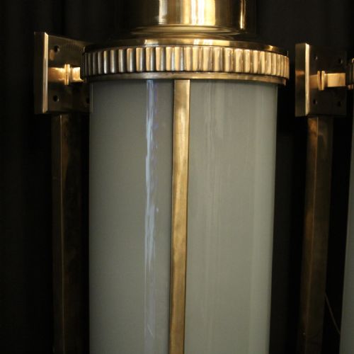ENGLISH BRONZE ART DECO EXTERNAL ANTIQUE WALL LANTERNS - ADDITIONAL PHOTO 5